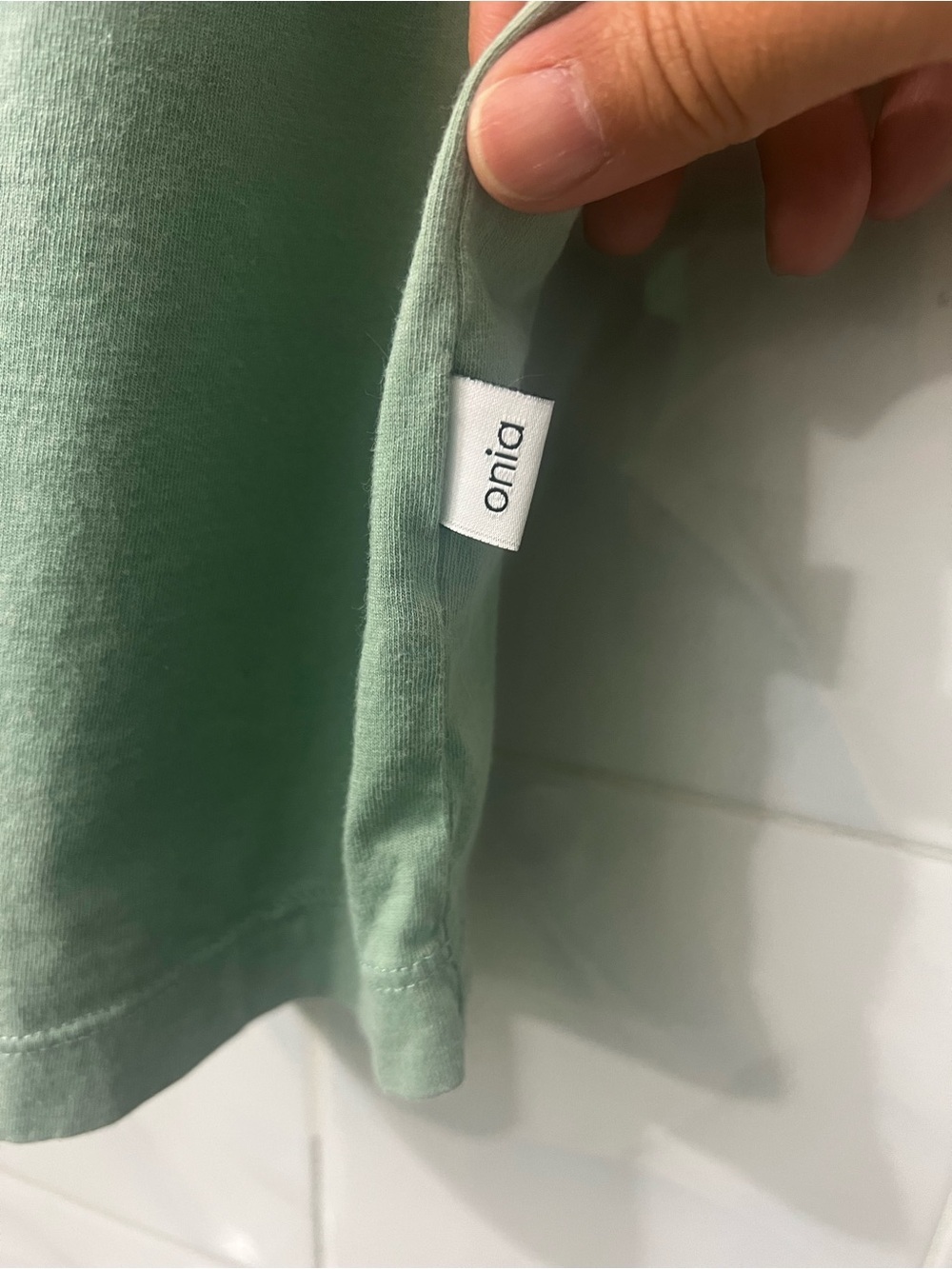 Onia Men’s Henley Short Sleeve Shirt Sage Green XL Coastal Casual 100% Cotton - Picture 4 of 9